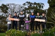 14 March 2023; SSE Airtricity Women’s Premier Division players, from left, Abbie Brophy of Wexford Youths, Alex Kavanagh of Shelbourne, Jessica Hennessy of Shamrock Rovers, Ciara Glackin of Athlone Town, Becky Watkins of Peamount United and Mia Dodd of Bohemians at Botanic Gardens in Dublin for the launch of TG4's coverage of the SSE Airtricity Women’s Premier Division. Photo by Stephen McCarthy/Sportsfile