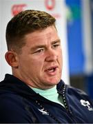 14 March 2023; Tadhg Furlong during an Ireland rugby media conference at IRFU High Performance Centre at the Sport Ireland Campus in Dublin. Photo by Ramsey Cardy/Sportsfile