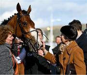 14 March 2023; Anne, Princess Royal, right, with Corach Rambler, after the Ultima Handicap Chase during day one of the Cheltenham Racing Festival at Prestbury Park in Cheltenham, England. Photo by Seb Daly/Sportsfile
