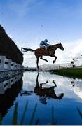 14 March 2023; The Wolf, with Paddy Brennan up, jump the water jump during the Ultima Handicap Chase during day one of the Cheltenham Racing Festival at Prestbury Park in Cheltenham, England. Photo by Harry Murphy/Sportsfile