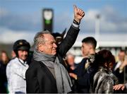 14 March 2023; Winning owner Michael Buckley celebrates, in the winners enclosure, after Constitution Hill won the Unibet Champion Hurdle Challenge Trophy during day one of the Cheltenham Racing Festival at Prestbury Park in Cheltenham, England. Photo by Seb Daly/Sportsfile