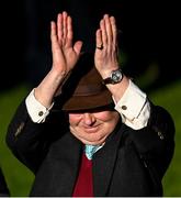 14 March 2023; Winning trainer Nicky Henderson celebrates, in the winners enclosure, after Constitution Hill won the Unibet Champion Hurdle Challenge Trophy during day one of the Cheltenham Racing Festival at Prestbury Park in Cheltenham, England. Photo by Harry Murphy/Sportsfile