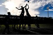 14 March 2023; A general view of a line-out during the Bank of Ireland Leinster Rugby Schools Junior Cup Semi Final match between Belvedere College and St Michael’s College at Energia Park in Dublin. Photo by Sam Barnes/Sportsfile