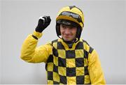 14 March 2023; Jockey Patrick Mullins after winning the WellChild National Hunt Challenge Cup Amateur Jockeys' Novices' Chase during day one of the Cheltenham Racing Festival at Prestbury Park in Cheltenham, England. Photo by Seb Daly/Sportsfile