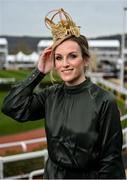 15 March 2023; Racegoer Jean Ricken, from Ballincollig, Cork, poses for a portrait, ahead of racing on day two of the Cheltenham Racing Festival at Prestbury Park in Cheltenham, England. Photo by Seb Daly/Sportsfile