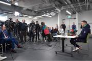 15 March 2023; Jonathan Sexton during an Ireland rugby media conference at the IRFU High Performance Centre at the Sport Ireland Campus in Dublin. Photo by David Fitzgerald/Sportsfile