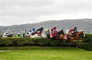 15 March 2023; Runners and riders jump the first during the Glenfarclas Cross Country Chase on day two of the Cheltenham Racing Festival at Prestbury Park in Cheltenham, England. Photo by Seb Daly/Sportsfile