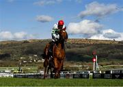 14 March 2023; Zanahiyr, with Davy Russell up, during day one of the Cheltenham Racing Festival at Prestbury Park in Cheltenham, England. Photo by Harry Murphy/Sportsfile