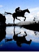 14 March 2023; Happygolucky, with David Brass up, jumps the waterjump during day one of the Cheltenham Racing Festival at Prestbury Park in Cheltenham, England. Photo by Harry Murphy/Sportsfile