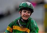 15 March 2023; Jockey John Gleeson after winning the Weatherbys Champion Bumper on A Dream To Share during day two of the Cheltenham Racing Festival at Prestbury Park in Cheltenham, England. Photo by Harry Murphy/Sportsfile
