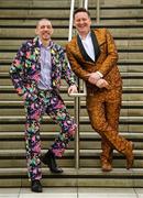 16 March 2023; Racegoers Paul Norfolk, left, and Ash Robinson, from Hull, East Yorkshire, England, ahead of racing on during day three of the Cheltenham Racing Festival at Prestbury Park in Cheltenham, England. Photo by Seb Daly/Sportsfile