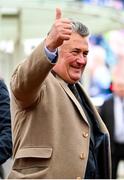 16 March 2023; Winning trainer Paul Nicholls celebrates, in the winners enclosure after sending out Stage Star to win the Turners Novices' Chase during day three of the Cheltenham Racing Festival at Prestbury Park in Cheltenham, England. Photo by Seb Daly/Sportsfile