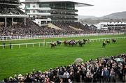 16 March 2023; A general view of the racecourse as Good Time Jonny, with Liam McKenna up, wins the Pertemps Network Final Handicap Hurdle during day three of the Cheltenham Racing Festival at Prestbury Park in Cheltenham, England. Photo by Harry Murphy/Sportsfile