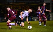 16 March 2023; Archie Davies of Dundalk in action against Evan Weir of Drogheda United during the SSE Airtricity Men's Premier Division match between Drogheda United and Dundalk at Weavers Park in Drogheda, Louth. Photo by Stephen McCarthy/Sportsfile