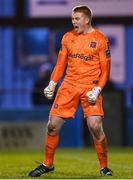 16 March 2023; Dundalk goalkeeper Nathan Shepperd celebrates at the final whistle of the SSE Airtricity Men's Premier Division match between Drogheda United and Dundalk at Weavers Park in Drogheda, Louth. Photo by Stephen McCarthy/Sportsfile