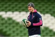 17 March 2023; Jonathan Sexton during the Ireland rugby captain's run at the Aviva Stadium in Dublin. Photo by Ramsey Cardy/Sportsfile