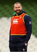 17 March 2023; Head coach Andy Farrell during the Ireland rugby captain's run at the Aviva Stadium in Dublin. Photo by Ramsey Cardy/Sportsfile