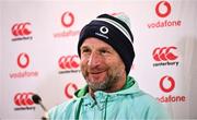 17 March 2023; Assistant coach Mike Catt during an Ireland rugby media conference at the Aviva Stadium in Dublin. Photo by Ramsey Cardy/Sportsfile