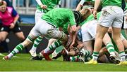 17 March 2023; Tom Brigg of Blackrock College scores his side's first try during the Bank of Ireland Leinster Schools Senior Cup Final match between Gonzaga College and Blackrock Collegee at RDS Arena in Dublin. Photo by Sam Barnes/Sportsfile