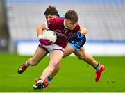 17 March 2023; Nathan Farry of Omagh CBS in action against Eamon Keane of Summerhill College during the Masita GAA Post Primary Schools Hogan Cup Final match between Summerhill College Sligo and Omagh CBS at Croke Park in Dublin. Photo by Stephen Marken/Sportsfile
