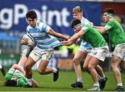 17 March 2023; Luke Kritzinger of Blackrock College is tackled by Adam McVerry of Gonzaga College during the Bank of Ireland Leinster Schools Senior Cup Final match between Gonzaga College and Blackrock Collegee at RDS Arena in Dublin. Photo by Sam Barnes/Sportsfile