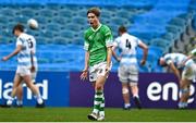 17 March 2023; Tom Brophy of Gonzaga Colleges celebrates his side's third try, scored by Stephen McMahon during the Bank of Ireland Leinster Schools Senior Cup Final match between Gonzaga College and Blackrock Collegee at RDS Arena in Dublin. Photo by Sam Barnes/Sportsfile