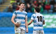 17 March 2023; Tommy Butler of Blackrock College, left, reacts during the Bank of Ireland Leinster Schools Senior Cup Final match between Gonzaga College and Blackrock Collegee at RDS Arena in Dublin. Photo by Sam Barnes/Sportsfile