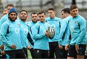 17 March 2023; George Ford and Owen Farrell during England rugby captain's run at the Aviva Stadium in Dublin. Photo by Ramsey Cardy/Sportsfile