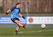 17 March 2023; Orlagh Nolan of Dublin shoots to score her side's second goal, from a penalty, during the Lidl Ladies National Football League Division 1 match between Donegal and Dublin at O’Donnell Park in Letterkenny, Donegal. Photo by Stephen McCarthy/Sportsfile