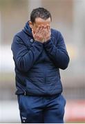 17 March 2023; Donegal manager Maxi Curran during the Lidl Ladies National Football League Division 1 match between Donegal and Dublin at O’Donnell Park in Letterkenny, Donegal. Photo by Stephen McCarthy/Sportsfile