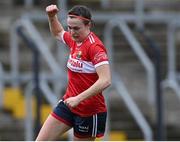 17 March 2023; Hannah Looney of Cork celebrates after scoring her side's first goal during the Lidl Ladies National Football League Division 1 match between Cork and Kerry at Páirc Uí Chaoimh in Cork. Photo by Piaras Ó Mídheach/Sportsfile