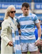 17 March 2023; Blackrock College captain Oliver Coffey is consoled by his mother Cliodhna Coffey after his side's defeat in the Bank of Ireland Leinster Schools Senior Cup Final match between Gonzaga College and Blackrock Collegee at RDS Arena in Dublin. Photo by Sam Barnes/Sportsfile