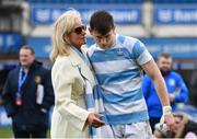 17 March 2023; Blackrock College captain Oliver Coffey is consoled by his mother Cliodhna Coffey after his side's defeat in the Bank of Ireland Leinster Schools Senior Cup Final match between Gonzaga College and Blackrock Collegee at RDS Arena in Dublin. Photo by Sam Barnes/Sportsfile