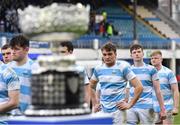 17 March 2023; Blackrock College collect their runners up medals during the Bank of Ireland Leinster Schools Senior Cup Final match between Gonzaga College and Blackrock Collegee at RDS Arena in Dublin. Photo by Sam Barnes/Sportsfile