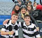 17 March 2023; Rory Glynn and Aaron McEvoy of St. Kieran's College Kilkenny celebrate with supporters after the Masita GAA Post Primary Schools Croke Cup Final match between St. Kieran's College Kilkenny and Presentation College Athenry at Croke Park in Dublin. Photo by Stephen Marken/Sportsfile