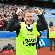 17 March 2023; St. Kieran's College Kilkenny selector Richie Ruth celebrates after the Masita GAA Post Primary Schools Croke Cup Final match between St. Kieran's College Kilkenny and Presentation College Athenry at Croke Park in Dublin. Photo by Stephen Marken/Sportsfile