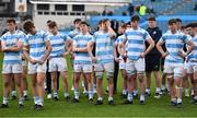 17 March 2023; Blackrock College players dejected after their side's defeat in the Bank of Ireland Leinster Schools Senior Cup Final match between Gonzaga College and Blackrock Collegee at RDS Arena in Dublin. Photo by Sam Barnes/Sportsfile
