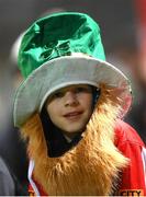 17 March 2023; A Derry City supporter during the SSE Airtricity Men's Premier Division match between Derry City and Sligo Rovers at The Ryan McBride Brandywell Stadium in Derry. Photo by Stephen McCarthy/Sportsfile