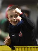 17 March 2023; A Derry City supporter during the SSE Airtricity Men's Premier Division match between Derry City and Sligo Rovers at The Ryan McBride Brandywell Stadium in Derry. Photo by Stephen McCarthy/Sportsfile
