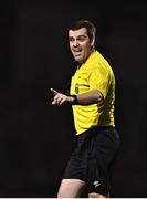 17 March 2023; Referee Robert Harvey during the SSE Airtricity Men's Premier Division match between Bohemians and UCD at Dalymount Park in Dublin. Photo by Sam Barnes/Sportsfile