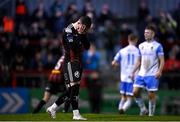 17 March 2023; Ali Coote of Bohemians reacts after missing a penalty during the SSE Airtricity Men's Premier Division match between Bohemians and UCD at Dalymount Park in Dublin. Photo by Sam Barnes/Sportsfile