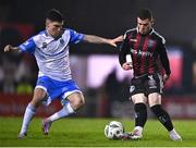 17 March 2023; Ali Coote of Bohemians in action against Brendan Barr of UCD during the SSE Airtricity Men's Premier Division match between Bohemians and UCD at Dalymount Park in Dublin. Photo by Sam Barnes/Sportsfile