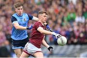 17 March 2023; Conor Owens of Omagh CBS in action against James Donlon of Summerhill College during the Masita GAA Post Primary Schools Hogan Cup Final match between Summerhill College Sligo and Omagh CBS at Croke Park in Dublin. Photo by Stephen Marken/Sportsfile