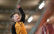 17 March 2023; A young Derry City supporter during the SSE Airtricity Men's Premier Division match between Derry City and Sligo Rovers at The Ryan McBride Brandywell Stadium in Derry. Photo by Stephen McCarthy/Sportsfile