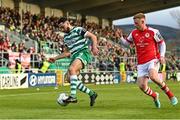 17 March 2023; Roberto Lopes of Shamrock Rovers in action against Eoin Doyle of St Patrick's Athletic during the SSE Airtricity Men's Premier Division match between Shamrock Rovers and St Patrick's Athletic at Tallaght Stadium in Dublin. Photo by Ramsey Cardy/Sportsfile