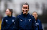 18 March 2023; Pearl Slattery of Shelbourne before the SSE Airtricity Women's Premier Division match between Shelbourne and Shamrock Rovers at Tolka Park in Dublin. Photo by Tyler Miller/Sportsfile