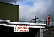 18 March 2023; A steward watches over the players entrance before the Allianz Football League Division 2 match between Meath and Dublin at Páirc Tailteann in Navan, Meath. Photo by David Fitzgerald/Sportsfile