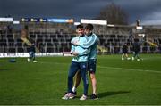 18 March 2023; Lee Gannon, left, and Sean Bugler of Dublin before the Allianz Football League Division 2 match between Meath and Dublin at Páirc Tailteann in Navan, Meath. Photo by David Fitzgerald/Sportsfile