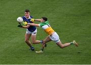 18 March 2023; Cathal Deely of Tipperary in action against Ruairí McNamee of Offaly during the Allianz Football League Division 3 match between Tipperary and Offaly at FBD Semple Stadium in Thurles, Tipperary. Photo by Ray McManus/Sportsfile