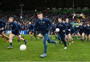 18 March 2023; Lee Gannon of Dublin, centre, and team mates break from the team photo before the Allianz Football League Division 2 match between Meath and Dublin at Páirc Tailteann in Navan, Meath. Photo by David Fitzgerald/Sportsfile